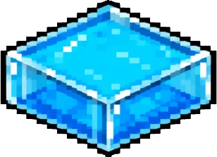 A clear glass block of clean water