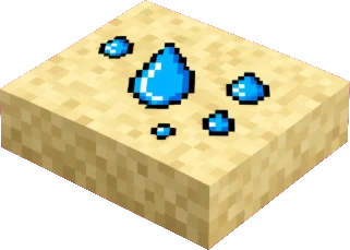 A sand bed soaking up water